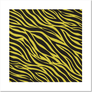 Zebra Print Pattern (YELLOW) Posters and Art